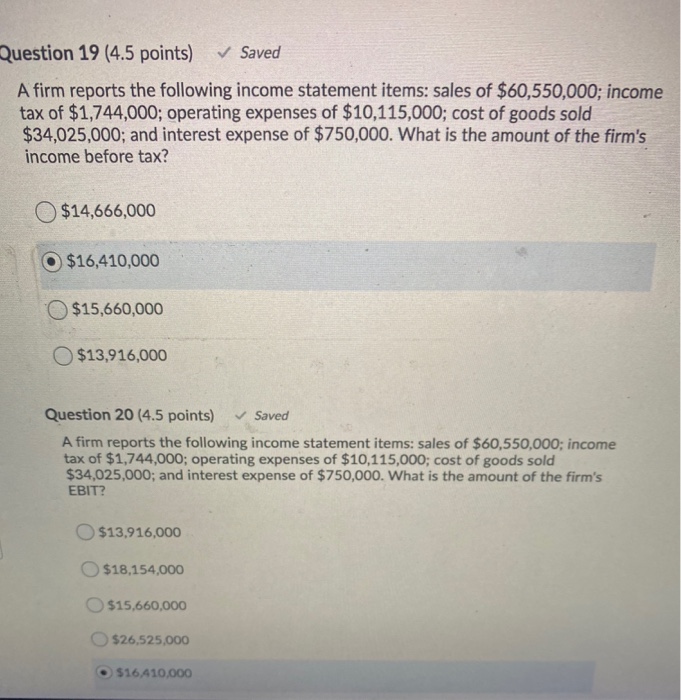 please answer to me as soon as possible Question 19 (4.5 points)