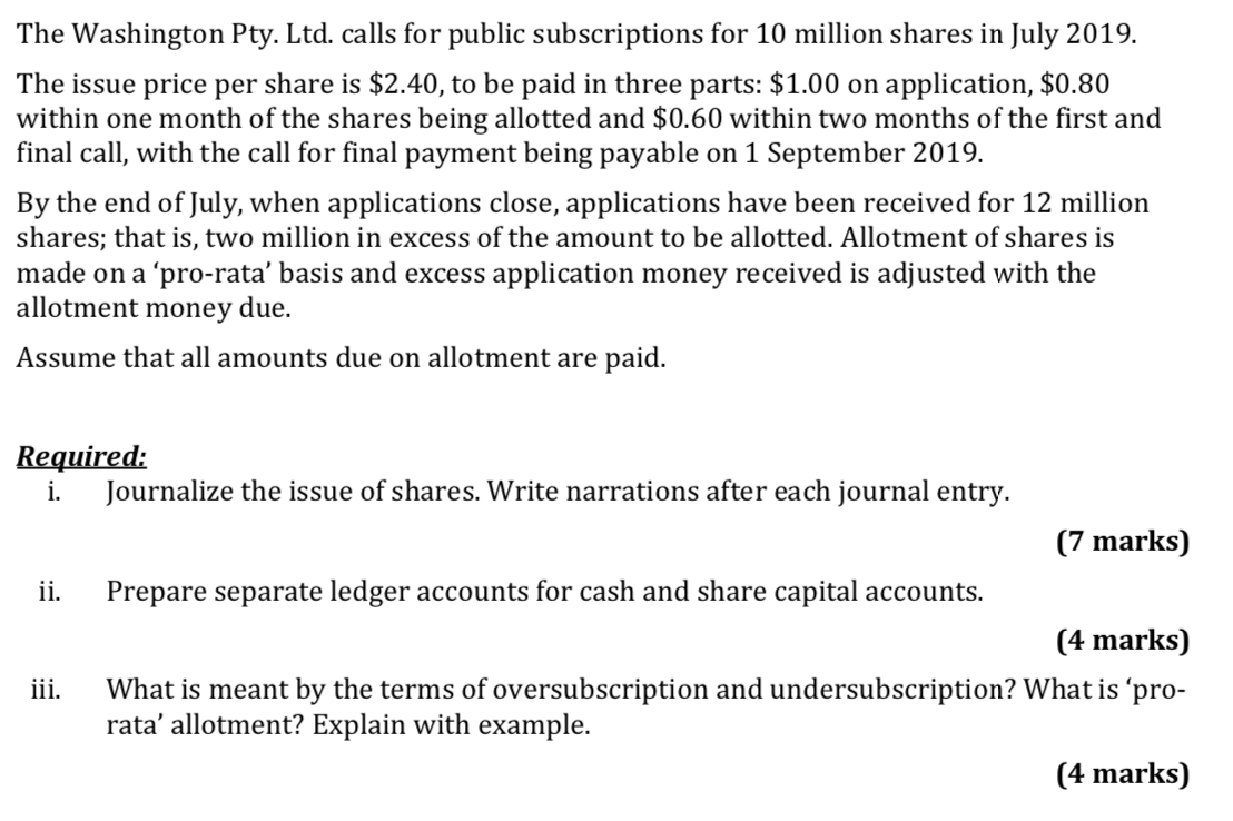 Hi, please help with this case analysis: The Washington Pty. Ltd. calls