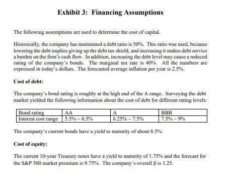case paper Exhibit 1: Sales and Cost Forecast The sales forecast is