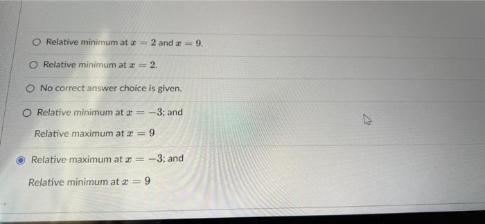 sign chart of f'() to determine the relative extrema of y= f