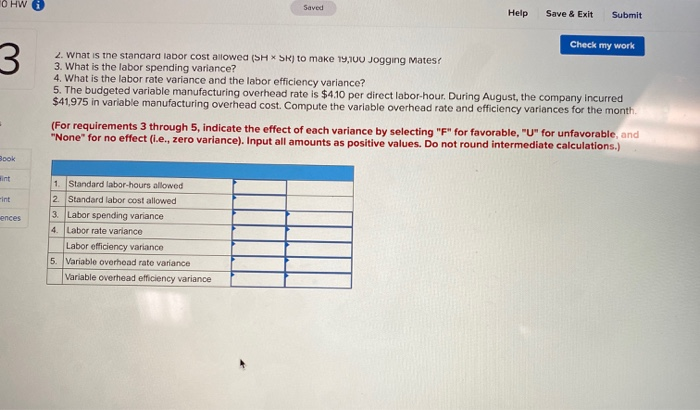 work 3 Erie Company manufactures a mobile fitness device called the Jogging