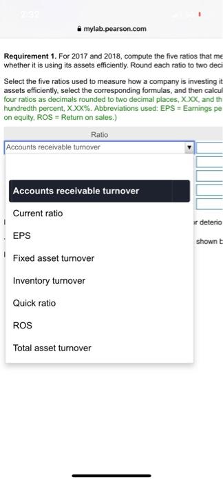 ratios that measure how a business is investing its money and whether