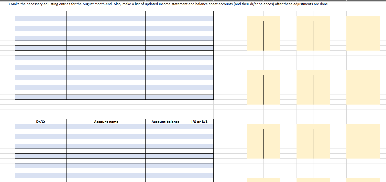 LIST OF UPDATED INCOME STATEMENT AND BALANCE SHEET ACCOUNTS (and their dr/cr