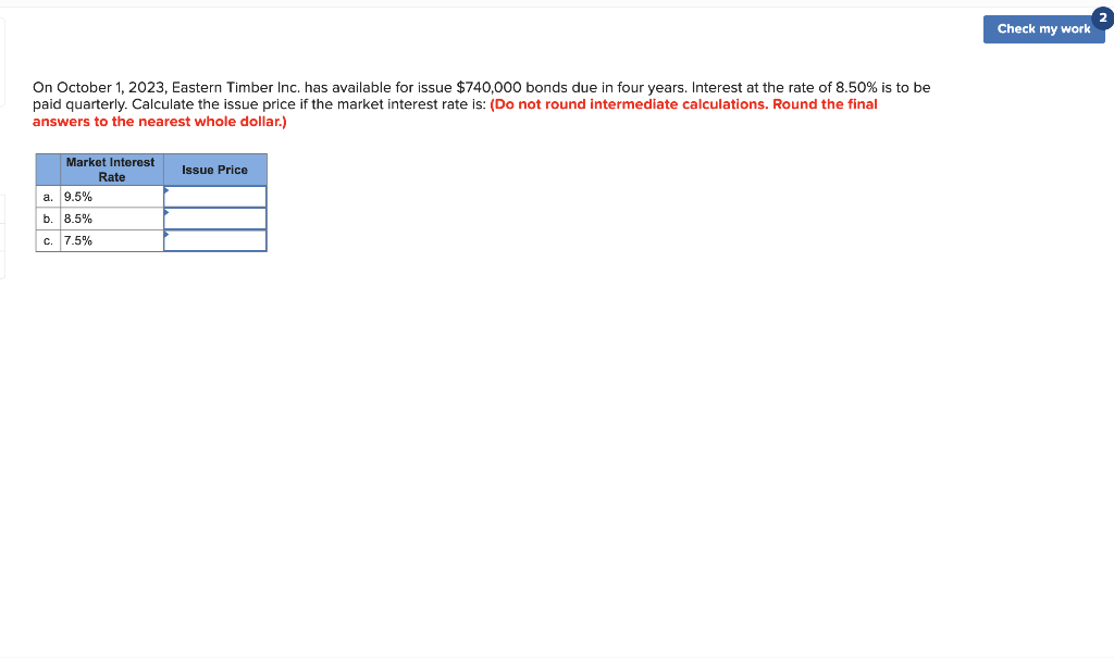 On October 1, 2023, Eastern Timber Inc. has available for issue
