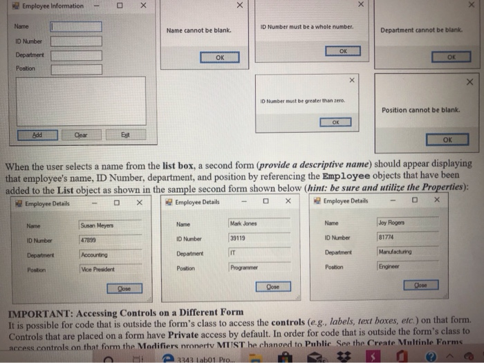 Class Create an application with a class named Employee, which contains the