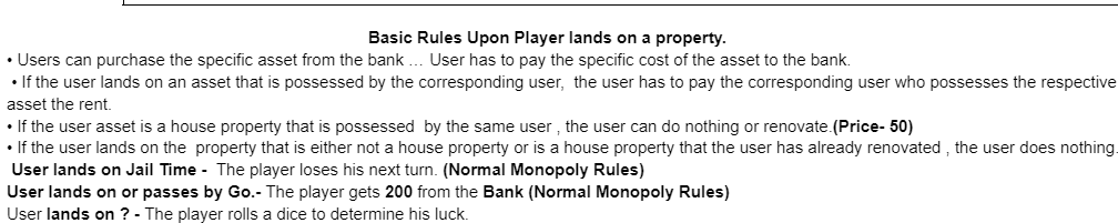 Project Attempt to create a project called- Text-Based Monopoly - 2 User/Player-Board