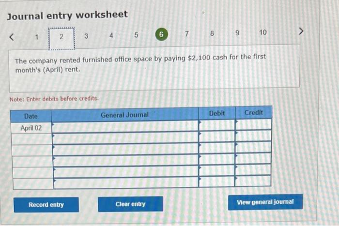 month. April 1 Nozoml invested $38,000 cash and cooputer equipent worth $25,000