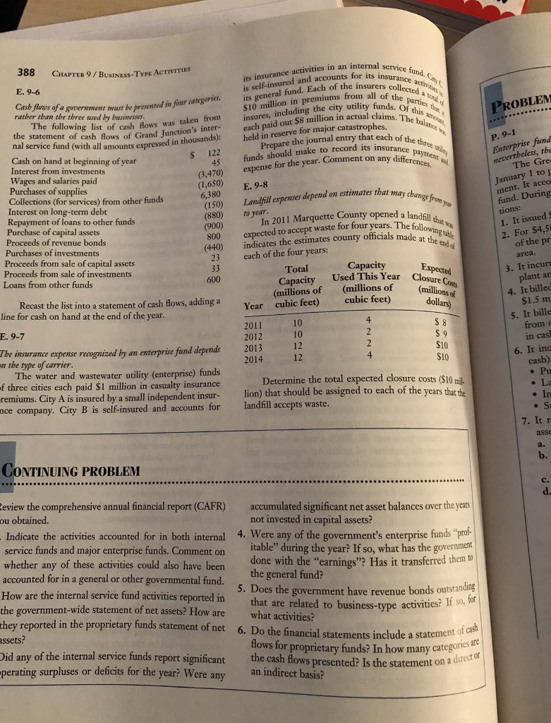  Please provide the solution for E.9-7. Thank you 388 CHAPTER9/BUSINESS-TYPE its