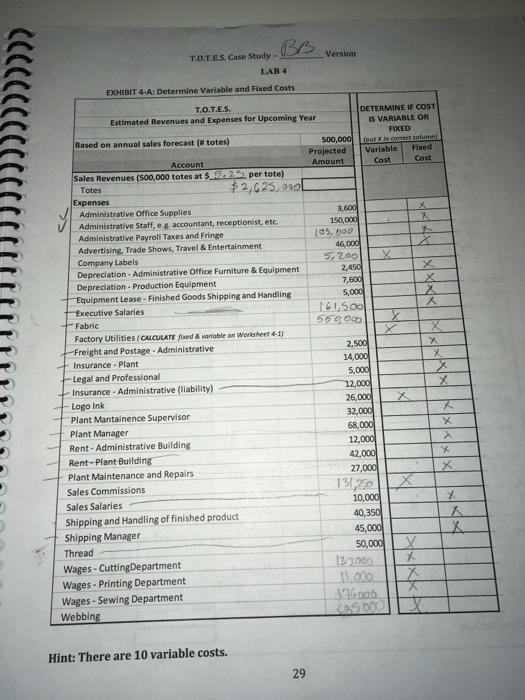 LAB 4 Worksheet 4-1 Calculate fixed and varable costs for Factory Uilities