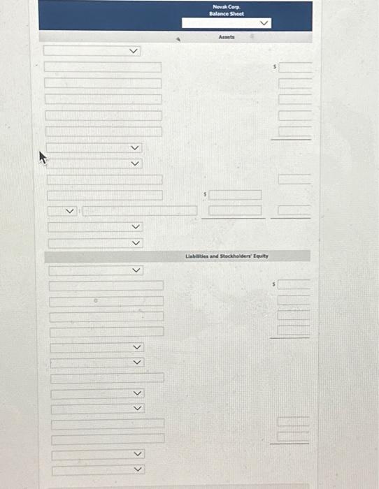 first) Prepare an income statement for Novak Carp. for the ytar ended