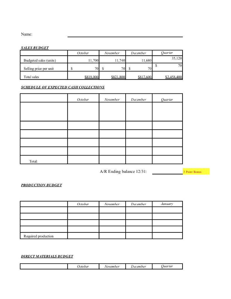 the quarter which consists of October, November and December. Please use the