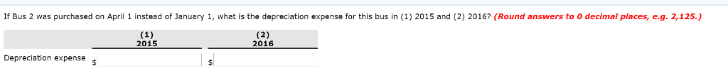 years, Avery Transportation purchased three used buses. Because of frequent turnover in