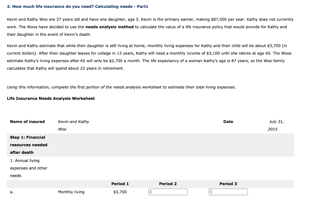  2. How much life insurance do you need? Calculating needs -