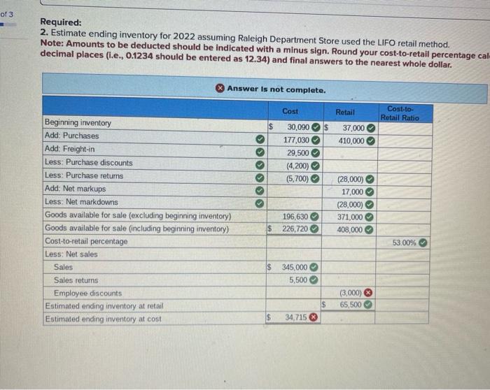 to be deducted should be indicated with a minus sign. Round your