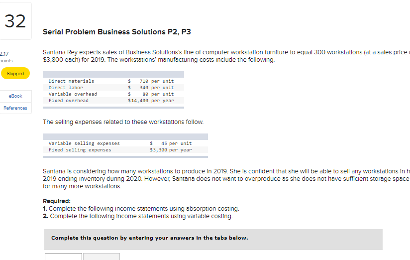 Read carefully, thanks. 32 Serial Problem Business Solutions P2, P3 2.17