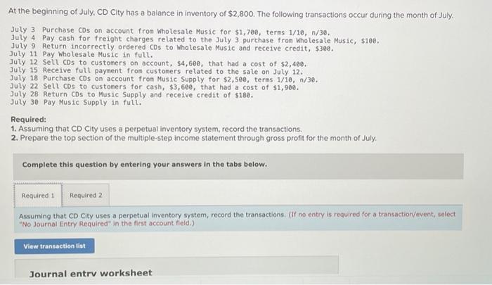 only need help with the journal entry work sheet! thanks! options for