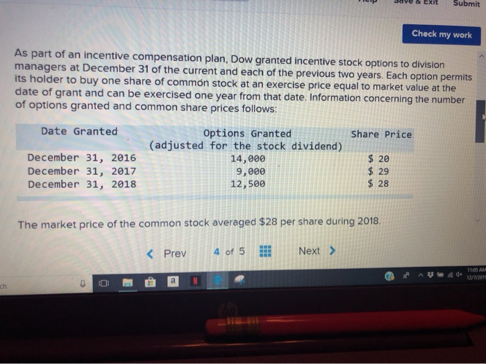 Diluted DUV EXIT Subr Check my world On December 31, 2017, Dow