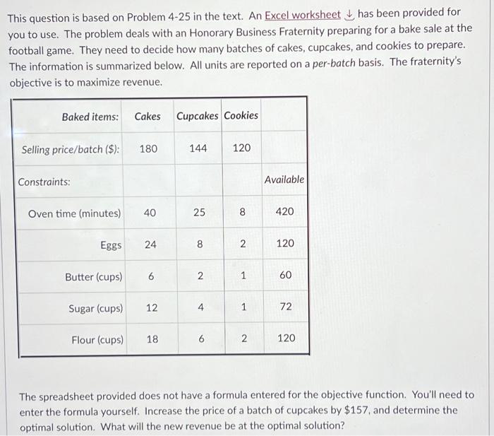  This question is based on Problem 4-25 in the text. An