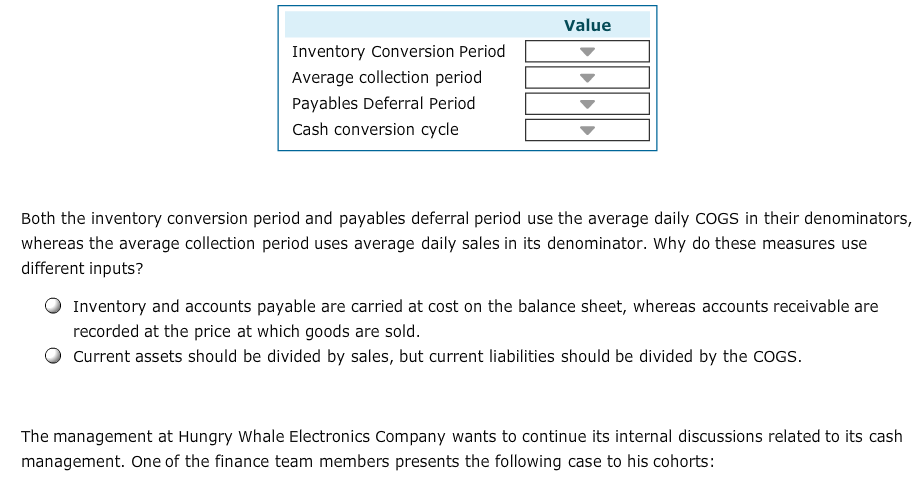 Whale Electronics Company: Hungry Whale Electronics Company is a mature firm that