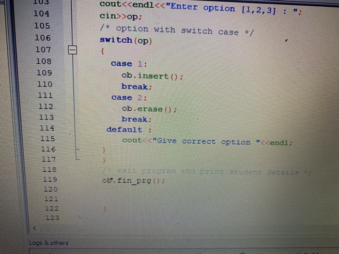 std E int yearno, id: char fname 2001; char iname 2000: Logs