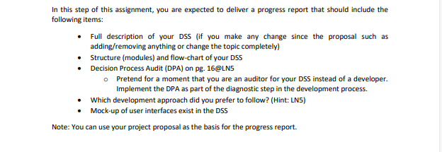  This is a project proposal for DSS. The file/photo contains the