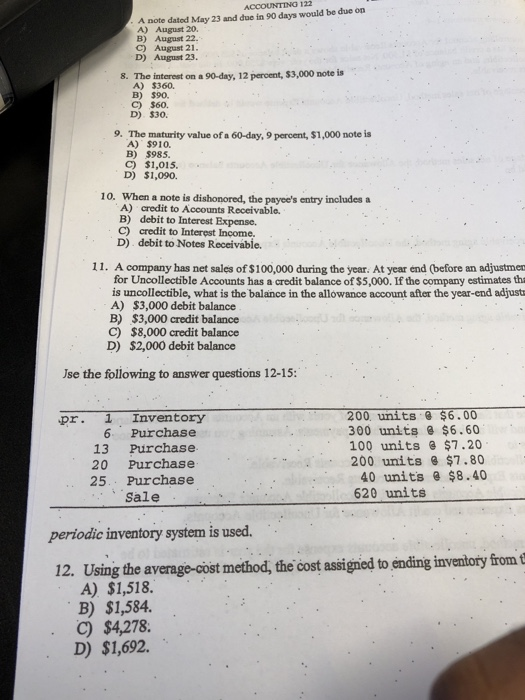  A note datod May 23 and due in 90 days would