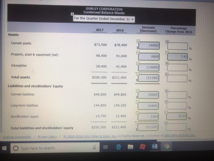 sheets of Gurley Corporation are preoented below. GURLEY CORPORA"ON Comparative Cmderbed Balarre