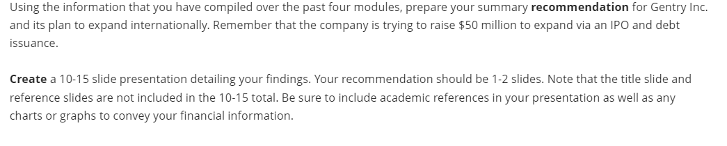  Using the information that you have compiled over the past four