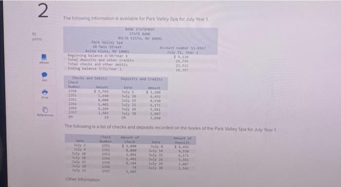 please help 2 10 DO 10 The following information is available for