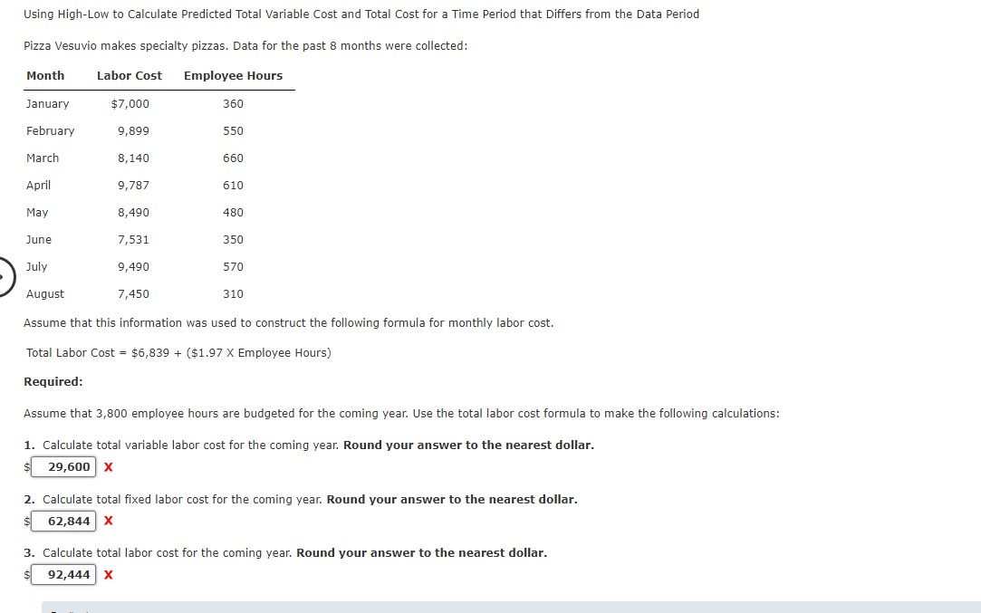 Using High-Low to Calculate Predicted Total Variable Cost and Total Cost