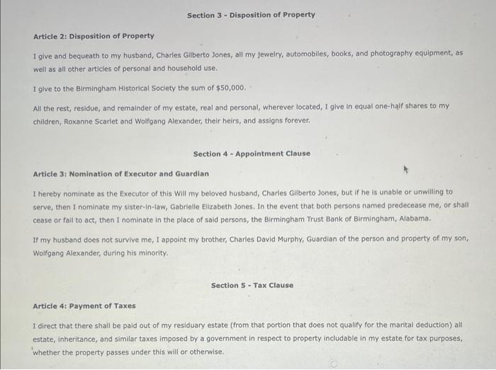 a person's wishes concerning the disposition of his or her property upon