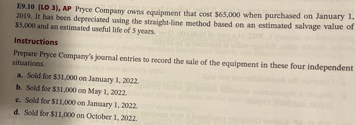 can i get some help with this please E9.10 (LO 3), AP