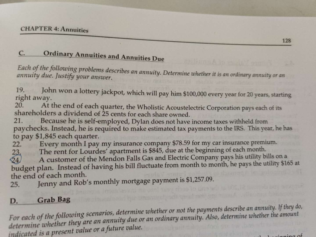 is not an annuity, explain why it is not. 1. A car