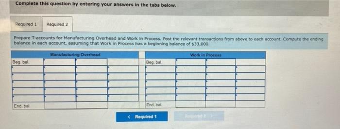 occurred in October: a. Raw materials purchased on account, $209,000 b. Raw