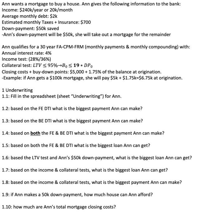 This is one whole question that requires excel, please show excel