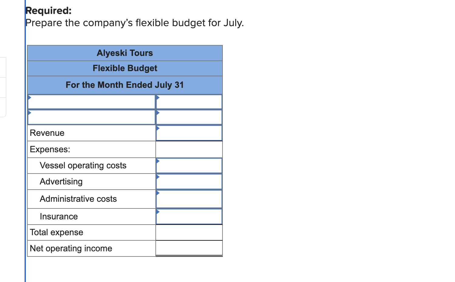 More Than One Cost Driver [L09-3] Alyeski Tours operates day tours of