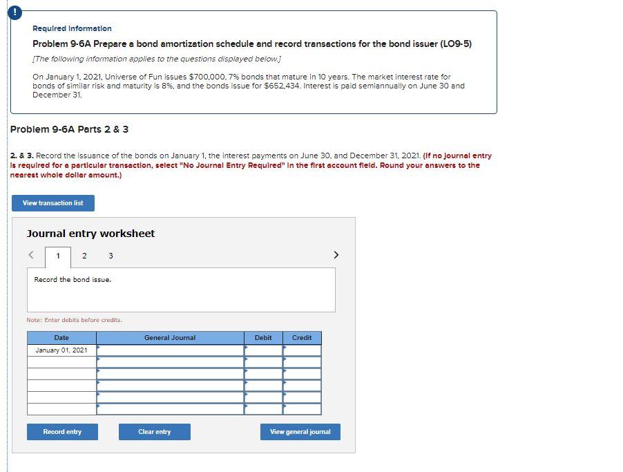 transactions for the bond issuer (LO9-5) (The following information applies to the