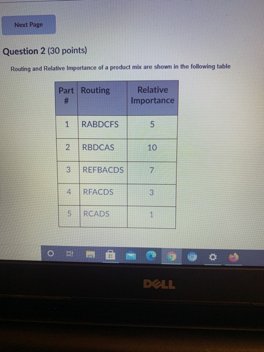  need answer for this question Next Page Question 2 (30 points)