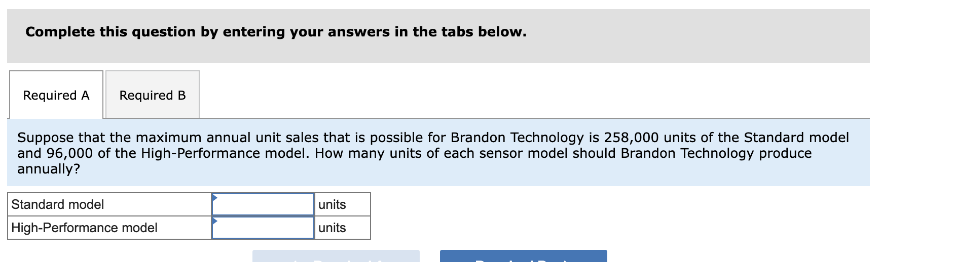 aerospace industry. The difference in the two models relates to the required