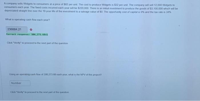I need help finding the NPV (Question at the bottom) A company