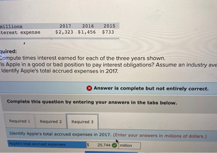 the three years shown. 2. Is Apple in a good or bad
