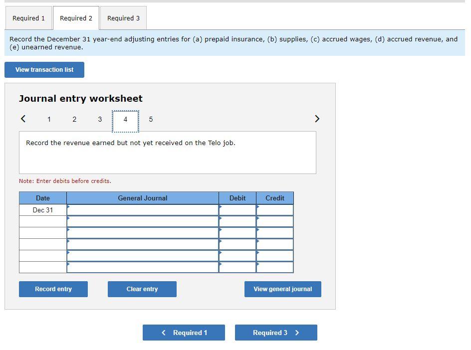 Transactions Started Work for Telo Dec. 31 Year-End Finished Work for Telo