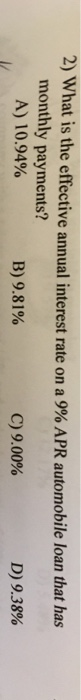  Solve using the ba2 plus calculator 2) What is the effective