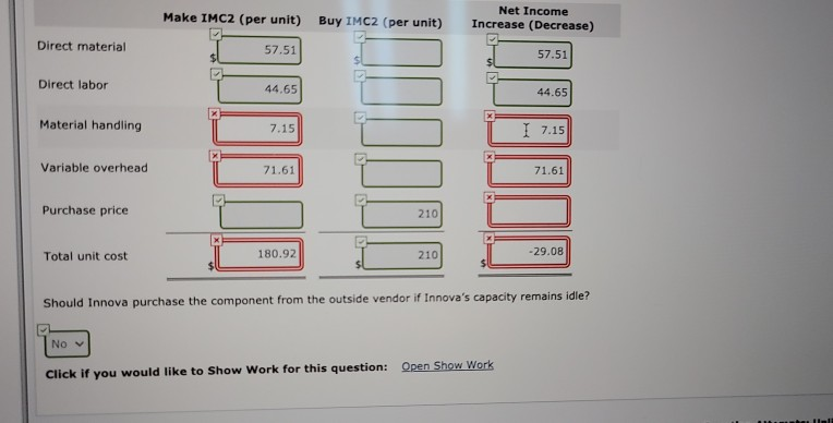 is partially correct. Try again. Innova uses 1,100 units of the component