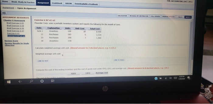  Home Head, Study Practice FIN ACCOUNTING (ACE 201) Assignment ORION Downloadable