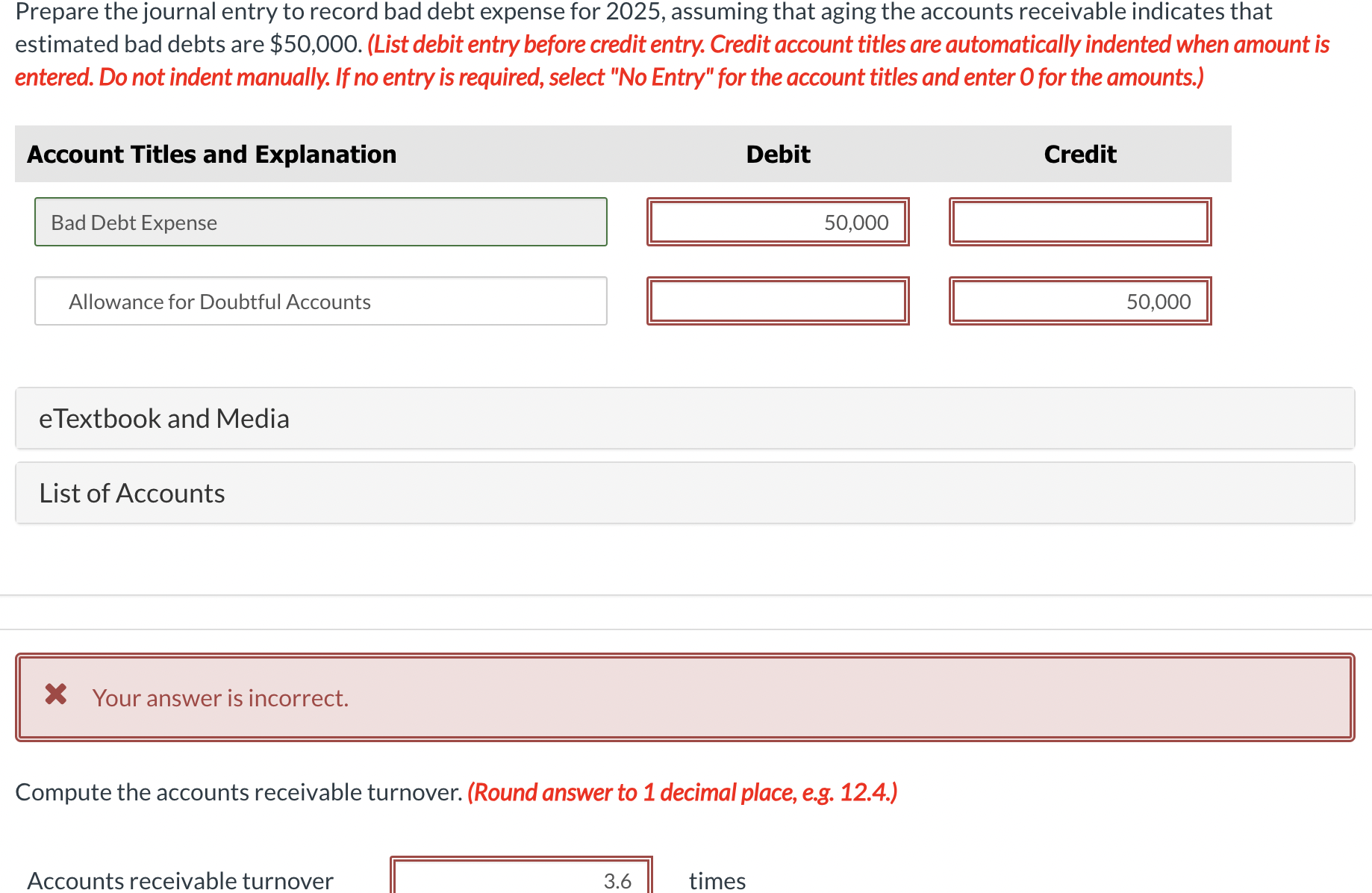 are $50,000. (List debit entry before credit entry. Credit account titles are