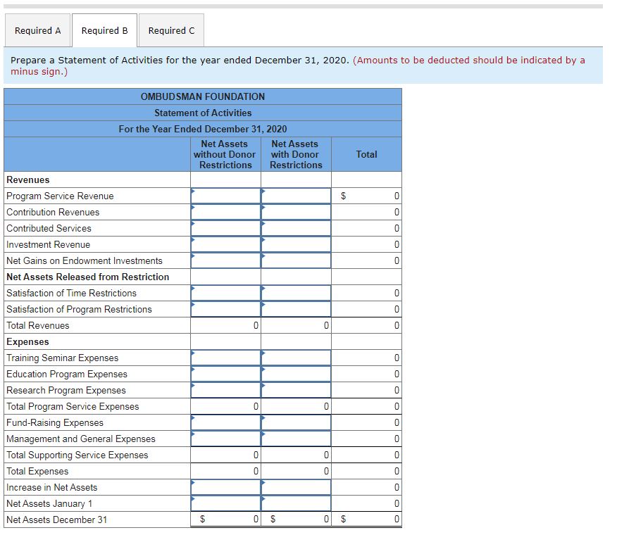 "No Journal Entry Required" in the first account field.) Journal entry worksheet