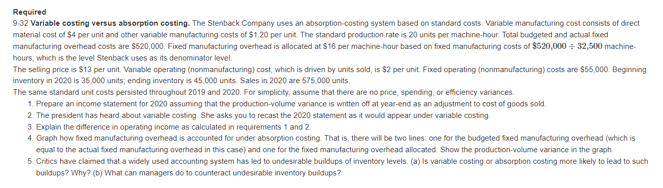 Help with calculations please. Just providing explanations is not helping. Thanks! 9-32