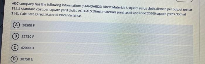 answer fast please , i don't have time ABC company has the