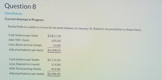  can someone help me solve it? Question 8 View Policies Current